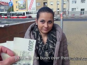 European amateur fucks in public for cash
