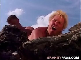 Painful Anal With German Granny