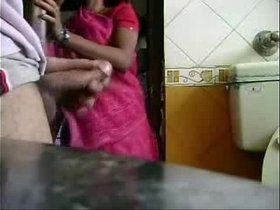 Caught jerking by my maid. She is interested